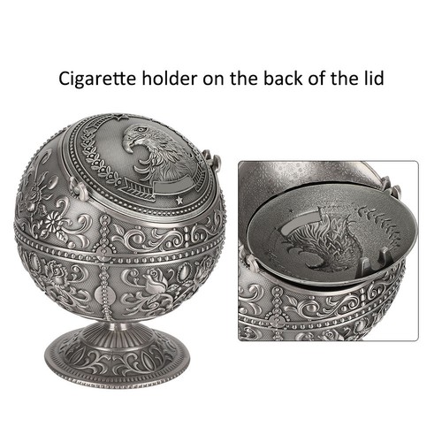Lid ashtray stand with - ashtray,