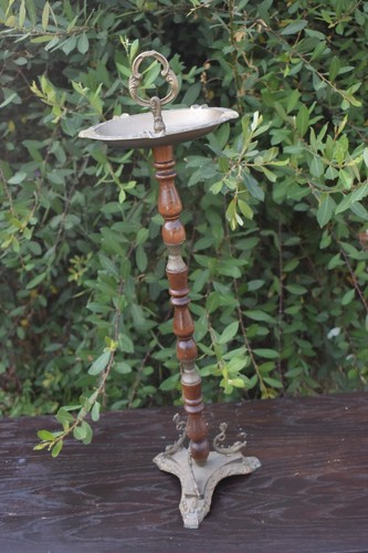 Vintage brass turned wood - vintage,